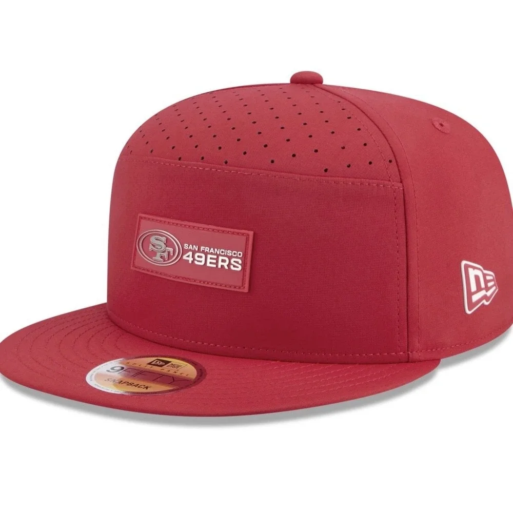 San Francisco 49ers New Era 2025 Sideline‎ Split Panel 9FIFTY Snapback Hat Red